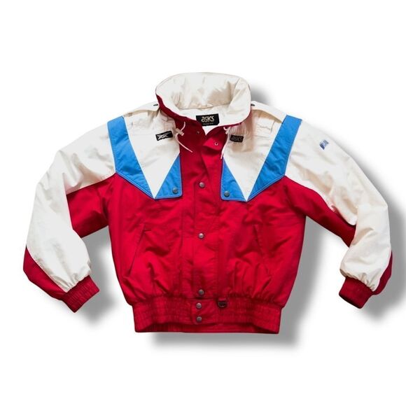 ASICS 80s Vintage Ski Jacket, Red and Blue Colour Block, Medium - Picture 6 of 11